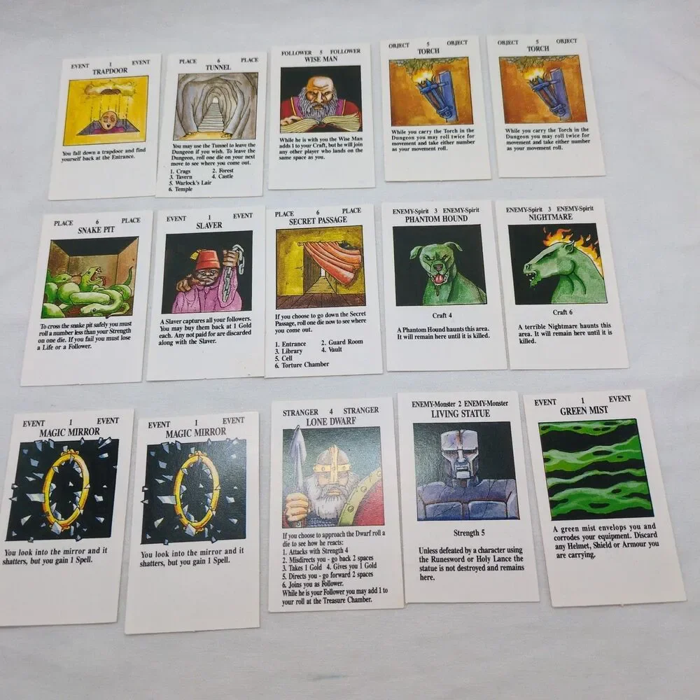 Complete Set Of Small Cards Talisman The Dungeon 2nd Edition